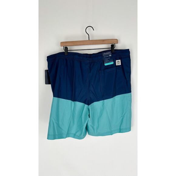 Trinity Coast Mens Blue Colorblock Swim Trunks 9" Drawstring Waist Size 2XL NWT - Picture 2 of 10